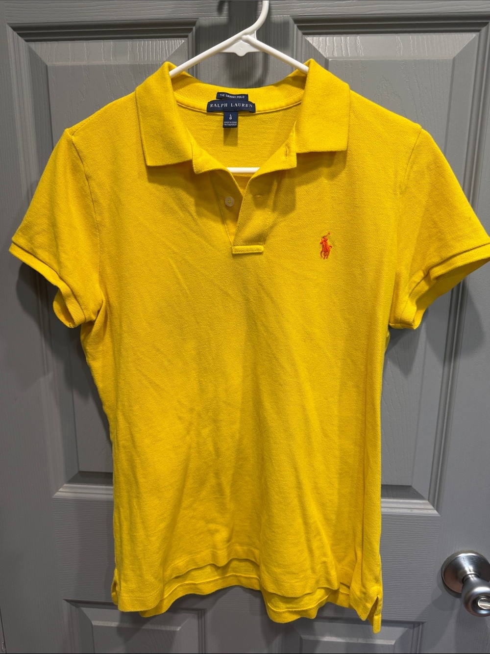 Polo by Ralph Lauren Yellow Short Sleeve Skinny Fit Polo Shirt - L